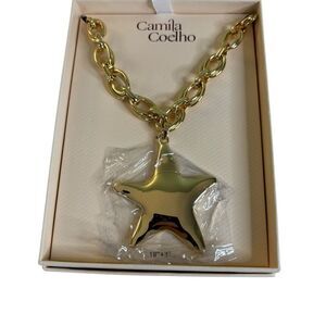 Camila Coelho Polished & Bold Gold Star Pendant Necklace.